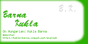 barna kukla business card